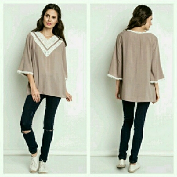 Mocha chiffon blouse - Picture 2 of 2